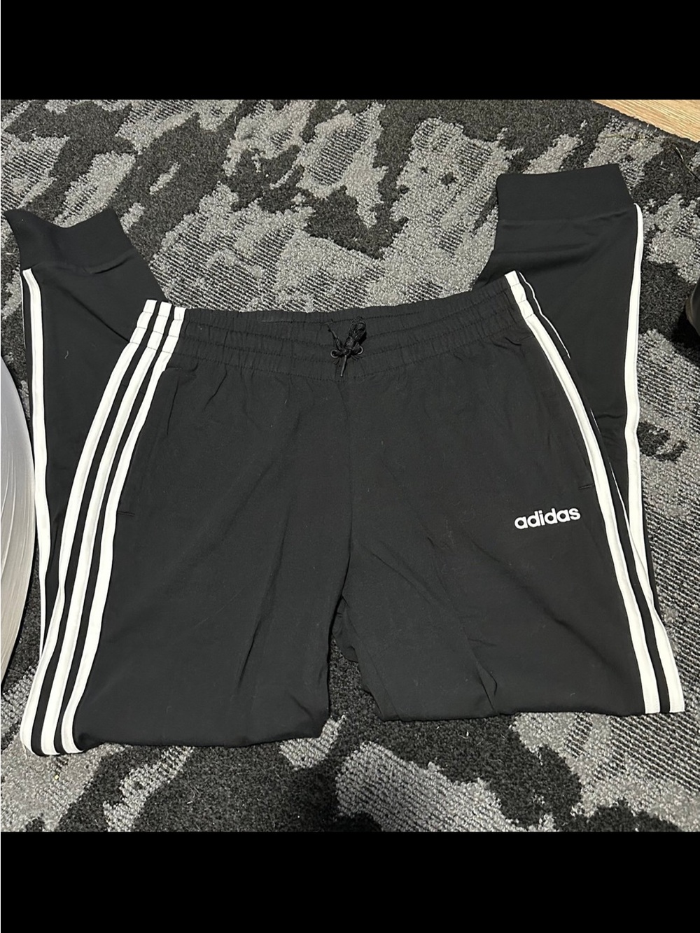 adidas Black Joggers with White 3-Stripes - Kids